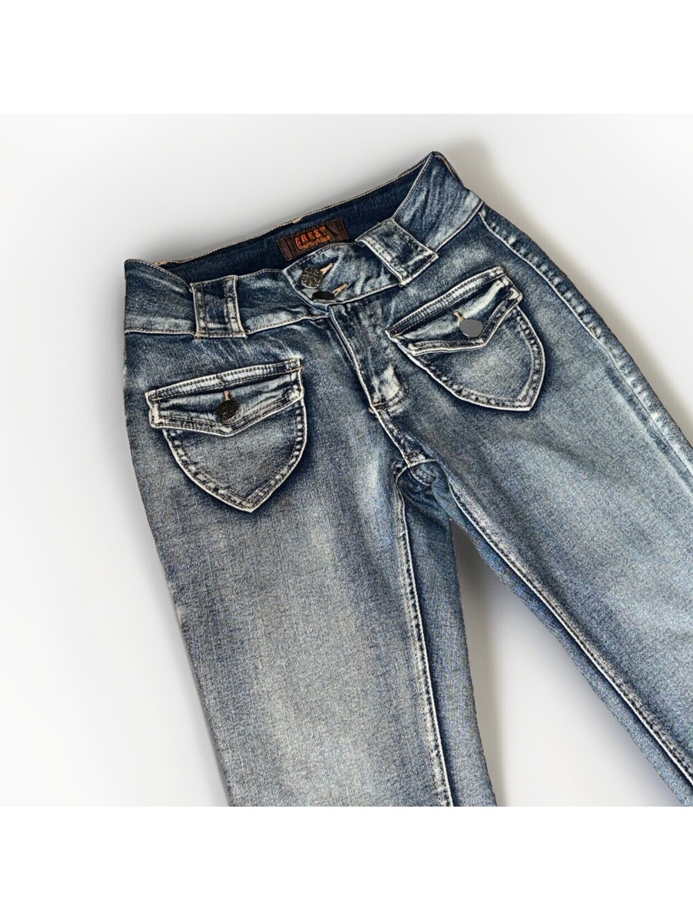 Crest Jeans Women's Y2K Low Rise Bootcut Flare Acid Wash Denim Jeans Size 3
